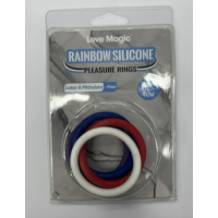 RAINBOW SILICONE PLEASURE COCK RINGS